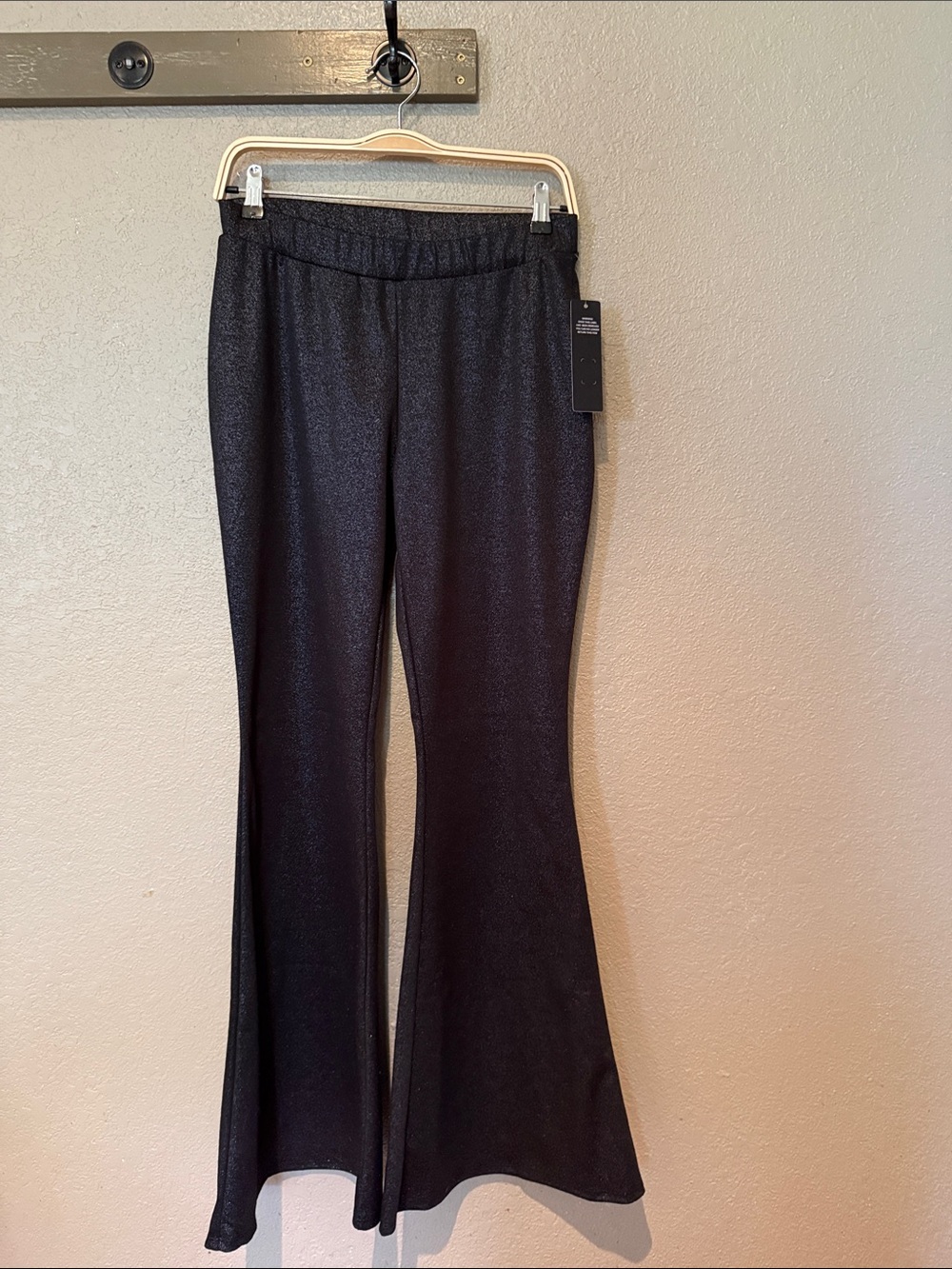 Fashion Nova Black Shimmer Flared Pants